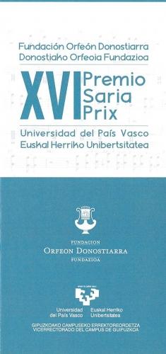 XVI Premio Orfeón Donostiarra-UPV/EHU