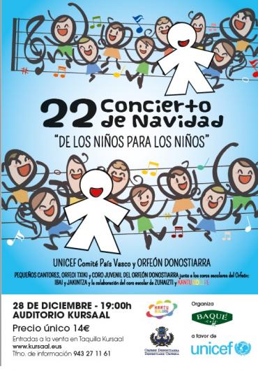 Concierto de Navidad de UNICEF y el Orfeón Donostiarra